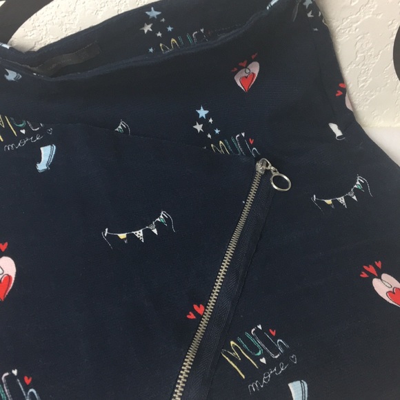 Zara Trafaluc Asymmetrical Mini Valentine’s Skirt Blue/Small - Picture 11 of 12